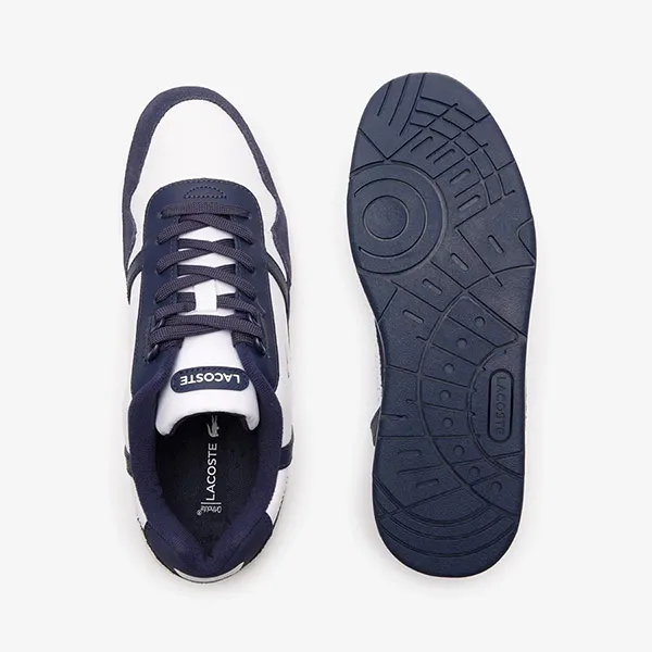 Giày Thể Thao Nam Lacoste Men’s Graphic Print T-Clip Trainers 46SMA0070 Màu Trắng Phối Xanh Navy Size 40 - 3