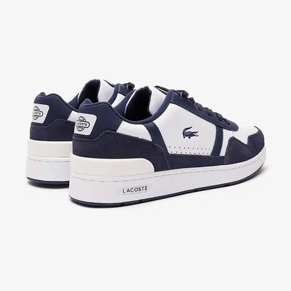 Giày Thể Thao Nam Lacoste Men’s Graphic Print T-Clip Trainers 46SMA0070 Màu Trắng Phối Xanh Navy Size 40 - 4