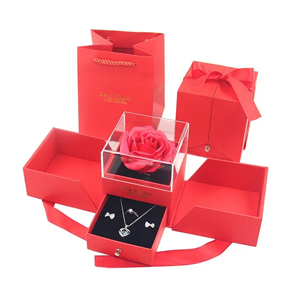 Hộp Quà Tặng Đựng Trang Sức LiLi Jewelry Dạng Ngăn LILI_879955 Màu Đỏ