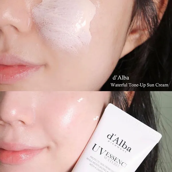 Kem Chống Nắng Nâng Tone Tự Nhiên D'alba Waterfull Tone Up Sun Cream SPF50+ Pa++++ (Hồng) 50ml