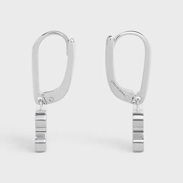 Khuyên Tai Nữ Celine Triomphe Rhinestone Earrings In Brass With Rhodium Finish And Crystals Silver 460GC6BZI.36SI Màu Bạc - Trang sức - Vua Hàng Hiệu