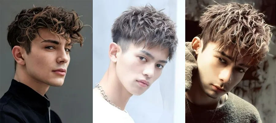 Kiểu tóc Mohican dài uốn con sâu