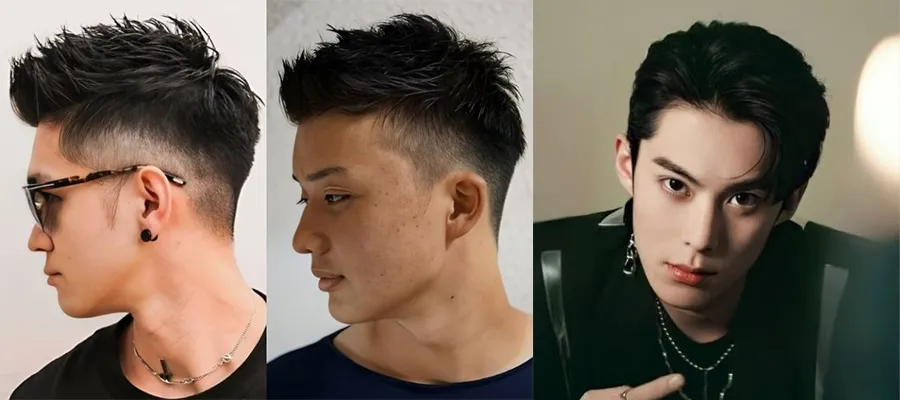 Kiểu tóc Mohican dài uốn phồng