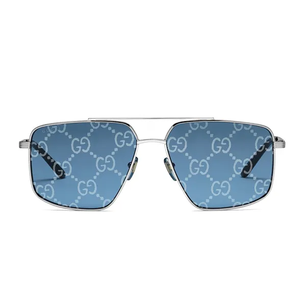 Kính Mát Gucci Pilot Monogram Sunglasses GG0941S 004 Màu Xanh Blue - Kính mắt - Vua Hàng Hiệu