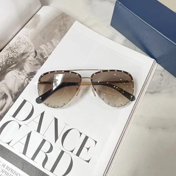 Kính Mát Nữ Louis Vuitton LV Sunglasses Metal Golden Z0914U Màu Xám Vàng - Kính mắt - Vua Hàng Hiệu