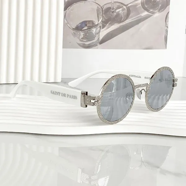 Kính Mát Nữ Saint De Paris & Crew No 9 Petite Gabrielle White Siliver Sunglasses Màu Xanh Bạc - Kính mắt - Vua Hàng Hiệu