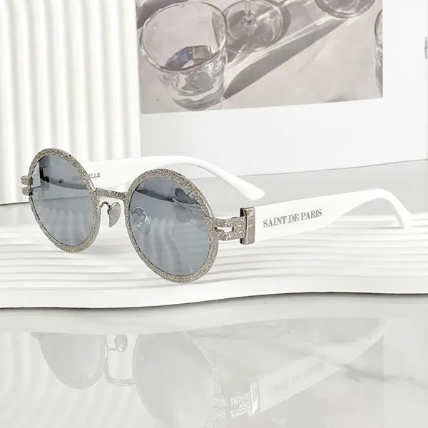 Kính Mát Nữ Saint De Paris & Crew No 9 Petite Gabrielle White Siliver Sunglasses Màu Xanh Bạc - Kính mắt - Vua Hàng Hiệu