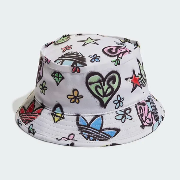 Mũ Adidas Originals X Jeremy Scott Graphic Print Bucket Hat OSFM HN6596 Màu Trắng Họa Tiết - 4