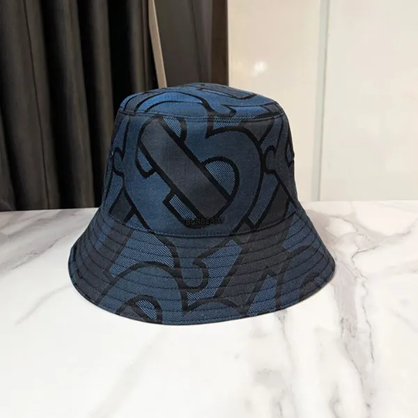 Mũ Burberry Bucket Blue Cotton Monogram Hat 8072726 Màu Xanh Họa Tiết - Mũ nón - Vua Hàng Hiệu