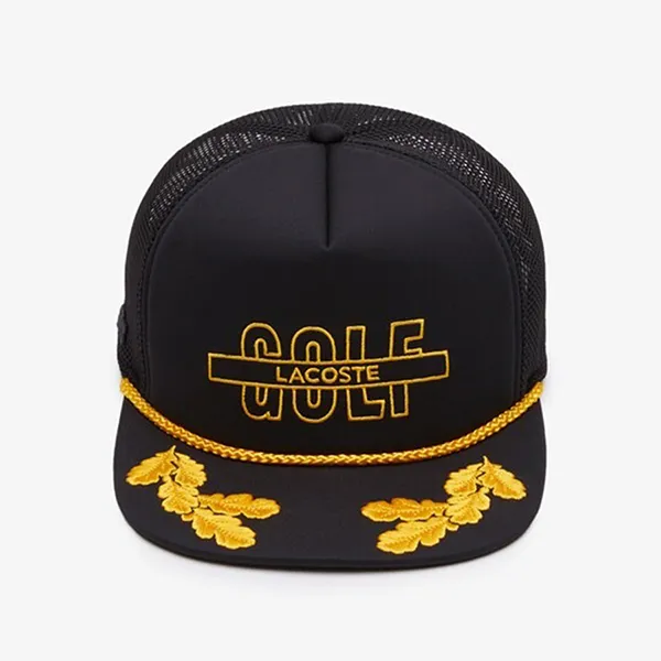 Mũ Lacoste Bi-Material Cap With Embroidered Visor RK1742-00 Màu Đen Vàng - Mũ nón - Vua Hàng Hiệu