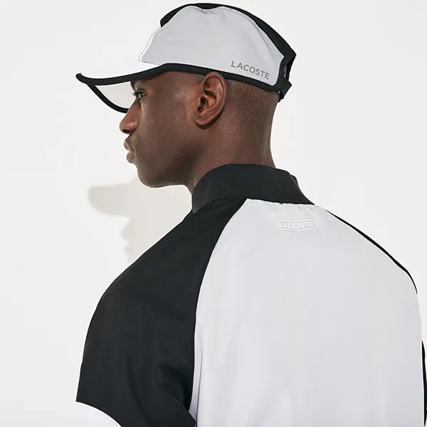 Mũ Lacoste Cappello Da Tennis Color Block Leggero Sport Nero Màu Trắng Đen