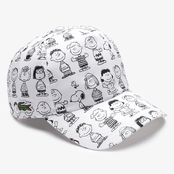 Mũ Lacoste x Peanuts Print Organic Cotton Cap RK7822 395 AED Màu Trắng Họa Tiết