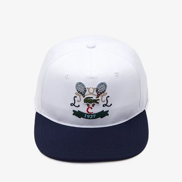 Mũ Lacoste Unisex Tennis Embroidery Cotton Cap RK2288-51 9AG Màu Trắng/Xanh
