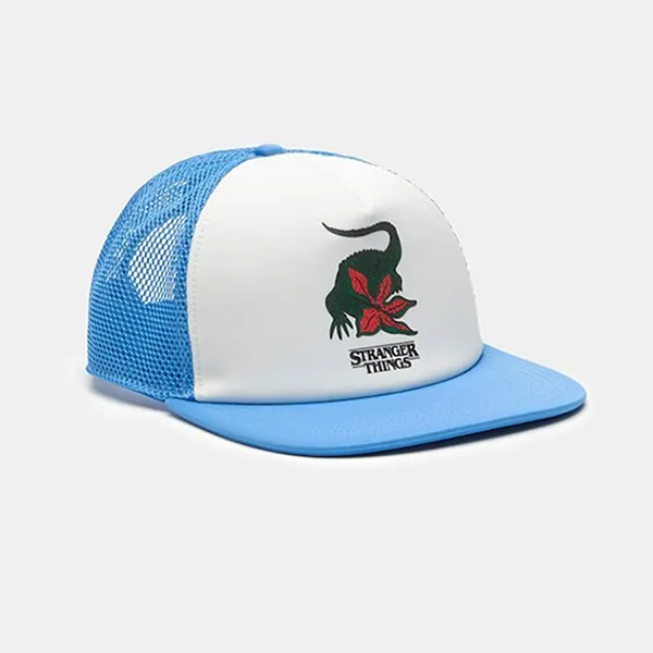 Mũ Lacoste X Netflix Cappellino White And Light Blue Cap With Crocodile Cap RK7045-51 Màu Trắng Xanh