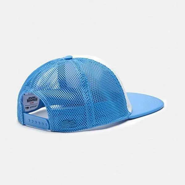 Mũ Lacoste X Netflix Cappellino White And Light Blue Cap With Crocodile Cap RK7045-51 Màu Trắng Xanh