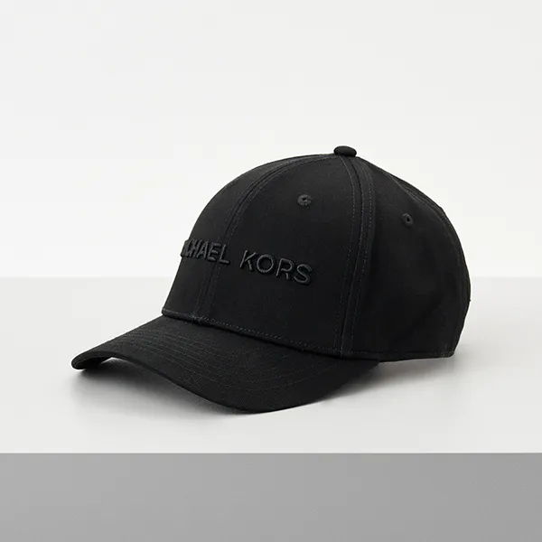 Mũ Michael Kors MK Baseball Embroidered Logo Cap Black Màu Đen