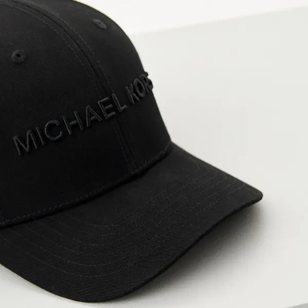 Mũ Michael Kors MK Baseball Embroidered Logo Cap Black Màu Đen
