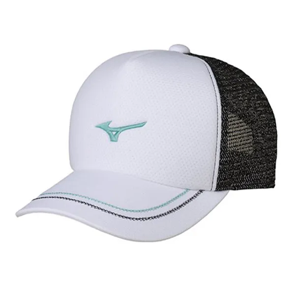 Mũ Mizuno Tennis Cap 62JW8001 White Turquoise Màu Trắng Đen Size 56-60 - Mũ nón - Vua Hàng Hiệu
