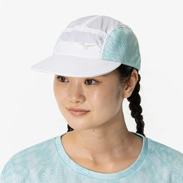 Mũ Nữ Mizuno Running Cap 32JWB301 Màu Trắng Phối Xanh - Mũ nón - Vua Hàng Hiệu