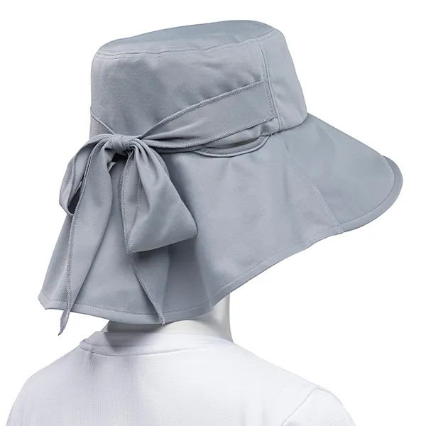 Mũ Rộng Vành Nữ Mizuno UV Ribbon Hat C2JWA301 Màu Xám Đá - Mũ nón - Vua Hàng Hiệu