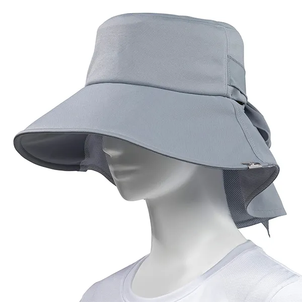 Mũ Rộng Vành Nữ Mizuno UV Ribbon Hat C2JWA301 Màu Xám Đá - Mũ nón - Vua Hàng Hiệu