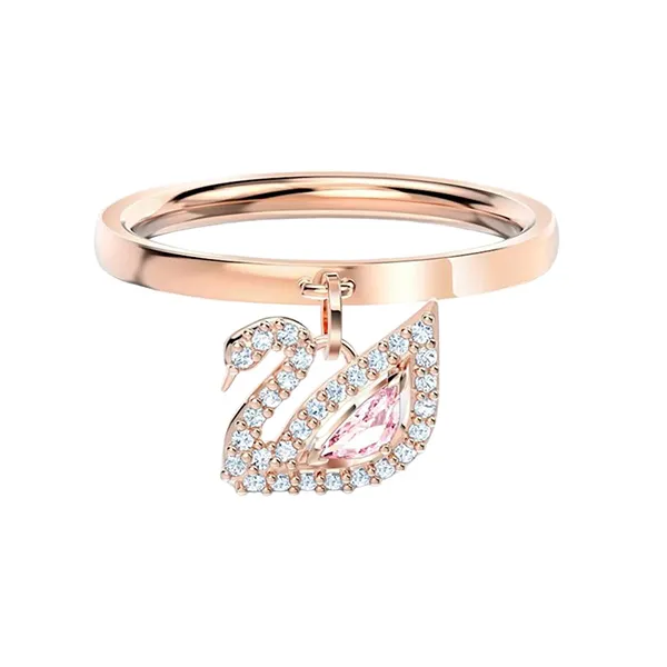 Nhẫn Nữ Swarovski Dazzling Swan Ring Pink, Rose-Gold Tone Plated 5569924 Màu Vàng Hồng Size 52 - 3