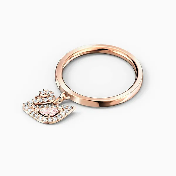 Nhẫn Nữ Swarovski Dazzling Swan Ring Pink, Rose-Gold Tone Plated 5569924 Màu Vàng Hồng Size 52 - 4