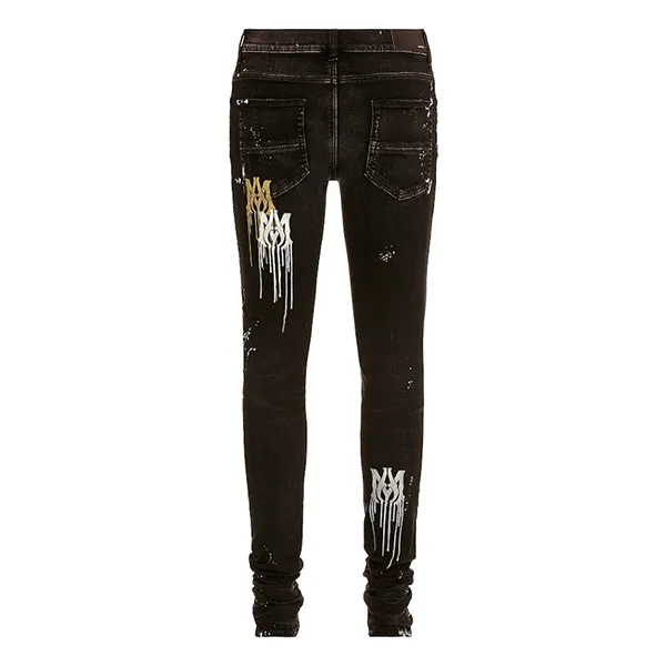 Quần Jean Nam Dolce & Gabbana D&G D8020 Màu Đen Họa Tiết Size 31 - Thời trang - Vua Hàng Hiệu