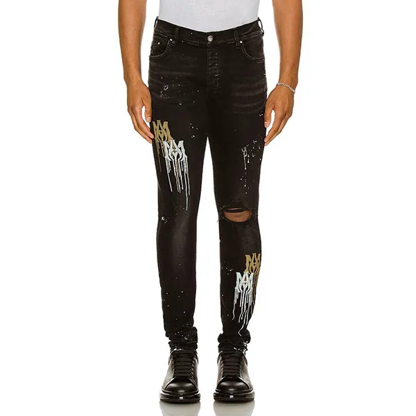 Quần Jean Nam Dolce & Gabbana D&G D8020 Màu Đen Họa Tiết Size 31 - Thời trang - Vua Hàng Hiệu