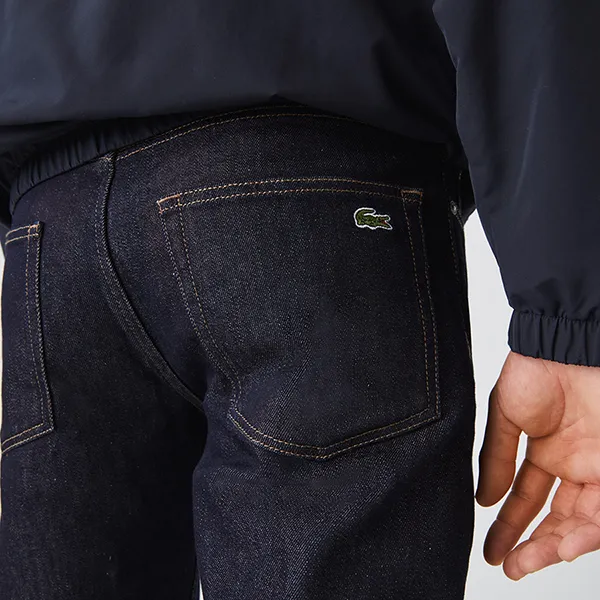 Quần Jean Nam Lacoste Men's Slim Fit Stretch Denim 5-Pocket Jeans HH7510-51 Màu Xanh Đậm