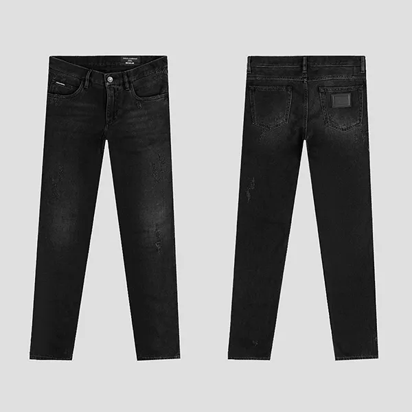 Quần Jeans Nam Dolce & Gabbana D&G Black Tag Leather Regular GYJCCD G8DL2 S9001 Màu Đen Size 44