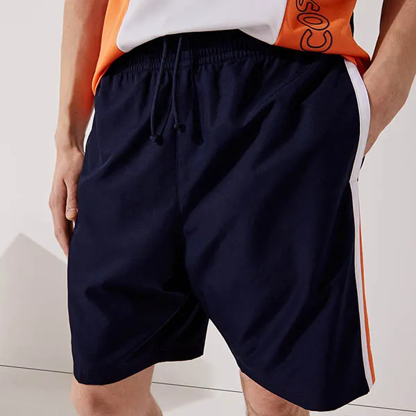 Quần Short Nam Lacoste Men's Sport Colorblock Panels Lightweight GH314T-51 Màu Xanh Phối Cam Size 2