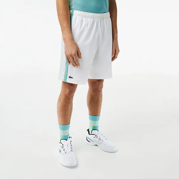 Quần Short Nam Lacoste Men's Tennis GH5201 BH3 Màu Trắng Xanh Size 2