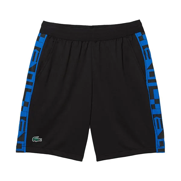 Quần Short Nam Lacoste Sport Contrast Print Tennis Shorts GH9378-51-C31 Màu Đen Phối Xanh Size 4
