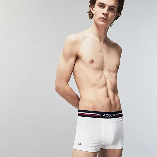 Set 3 Quần Lót Nam Lacoste Trunks Boxers 3-Pack 5H3413 525 Phối Màu Size 3