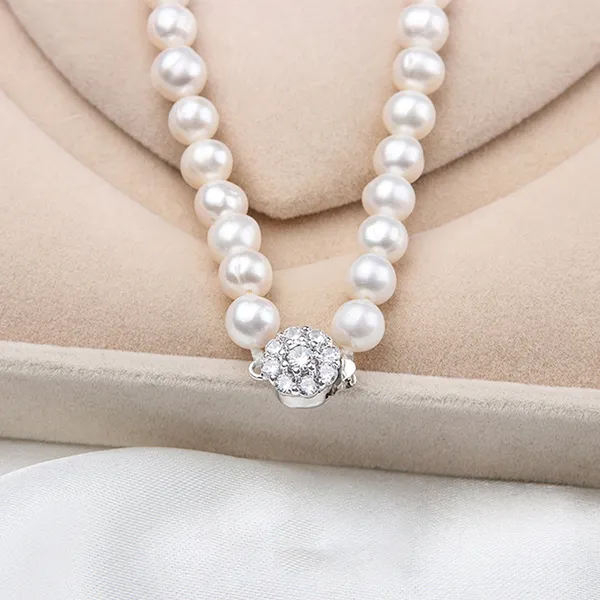 Set Dây Chuyền, Vòng Đeo Tay, Khuyên Tai Nữ Kya Jewel Freshwater Pearl Blossom PS9 Màu Trắng