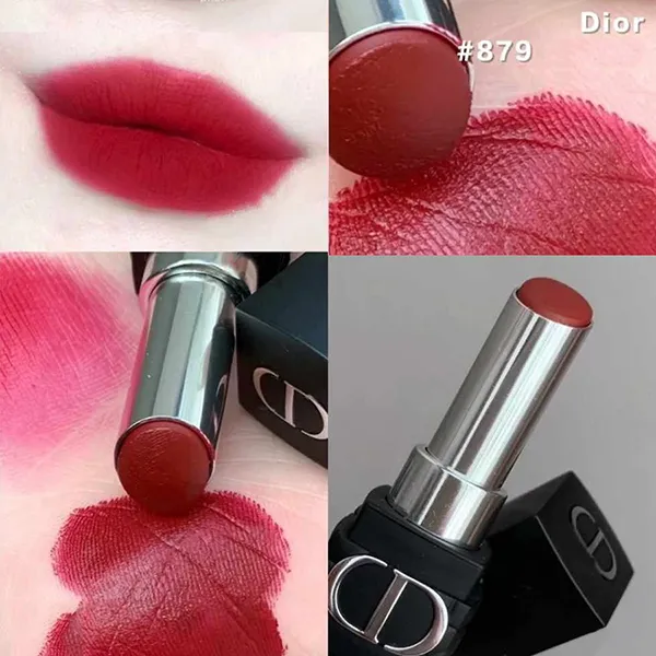 Son Dior Rouge Dior Forever Transfer-Proof Lipstick 879 Forever Passionate Màu Đỏ Mận