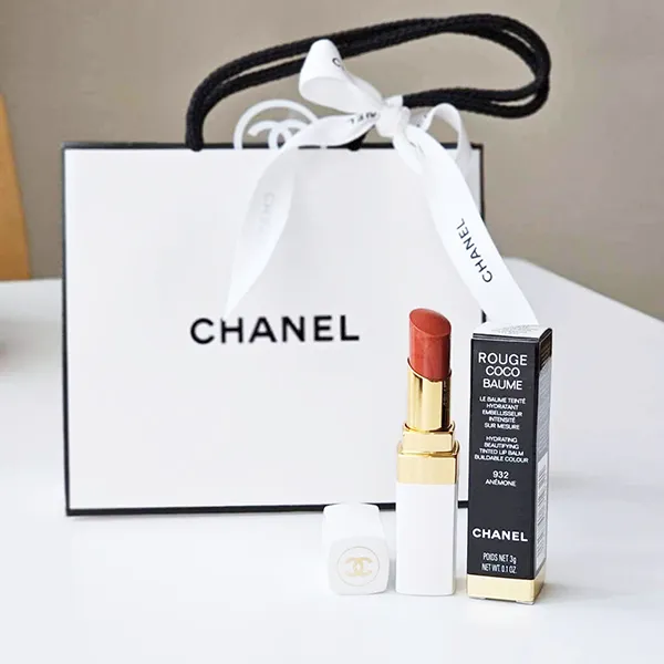 Son Dưỡng Chanel Rouge Coco Baume Tinted Lip Balm 932 Anemone Màu Cam San Hô - 1