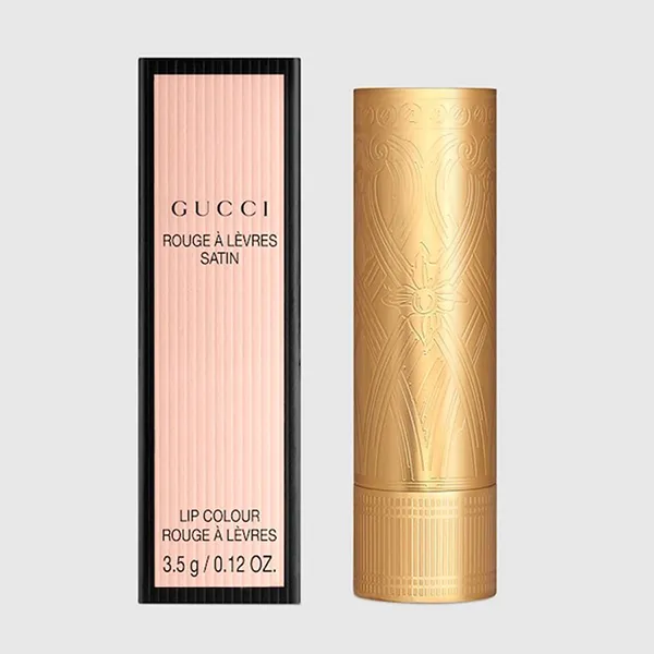 Son Gucci 208 They Met In Argentina, Rouge À Lèvres Satin Lipstick Màu Hồng Cam