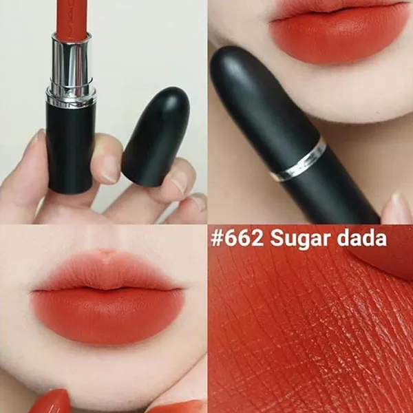 Son MAC Ximal Silky Matte Lipstick 662 Sugar Dada Màu Đỏ Cam Gạch 3.5g - 4
