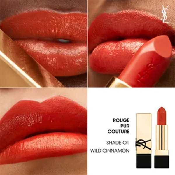 Son Yves Saint Laurent YSL Rouge Pur Couture Lipstick 01 Màu Đỏ Cam Cháy