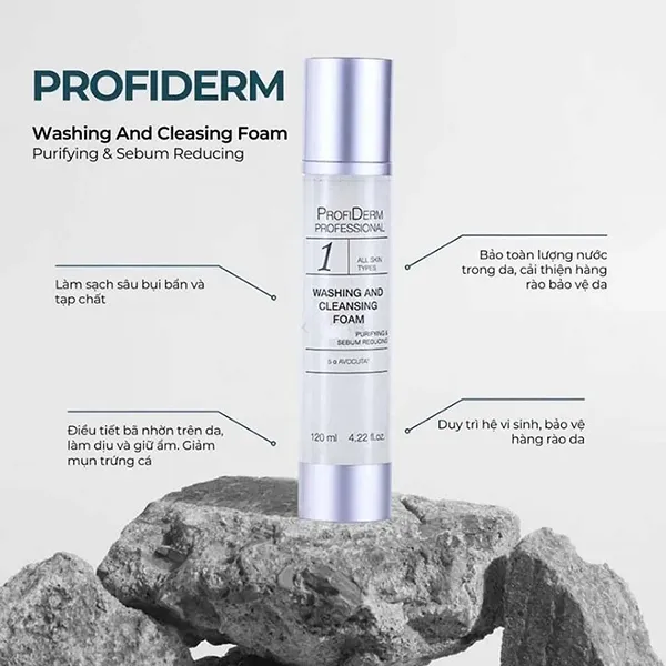 Sữa Rửa Mặt ProfiDerm Professional Washing And Cleansing Foam 120ml - 1