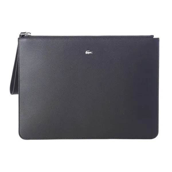 Túi Cầm Tay Nam Lacoste Fitzgerald Colorblock Leather Zip Pouch NH2546FG 000 Màu Đen