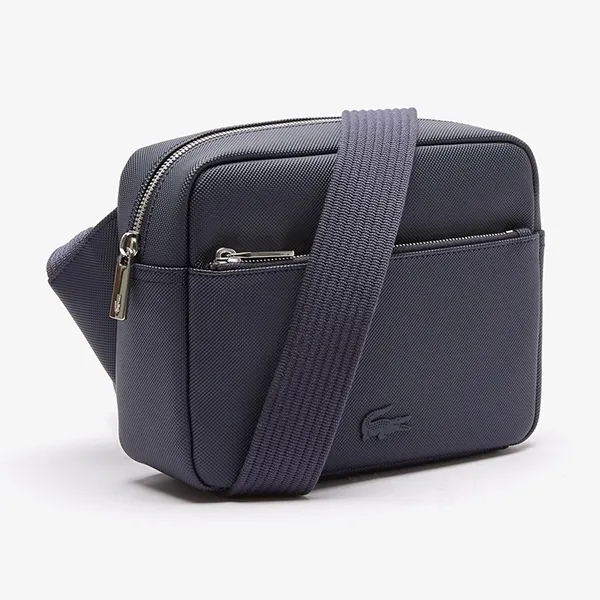 Túi Đeo Chéo Nam Lacoste Men's Classic Petit Piqué Reporter Bag NH3792HC Màu Xanh Navy