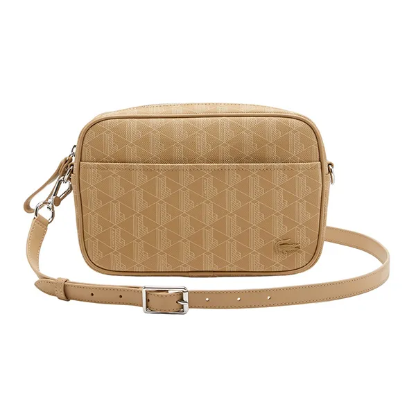 Túi Đeo Chéo Lacoste Monogram Zip Crossbody NF3961DG Màu Beige - Túi xách - Vua Hàng Hiệu