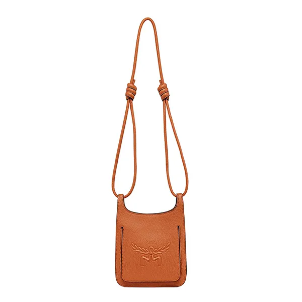 Túi Đeo Chéo Nữ MCM Himmel Hobo In Embossed Logo Leather MWHESAC01P7001 Màu Nâu