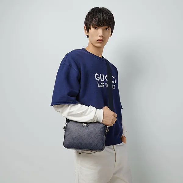 Túi Đeo Chéo Nam Gucci Ophidia GG Crossbody Bag 699439 UULHK 8441 Màu Xanh Navy