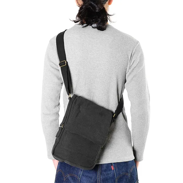 Túi Đeo Chéo Nam Rothco 5795 Vintage Canvas Military Tech Bag Màu Đen - Túi xách - Vua Hàng Hiệu