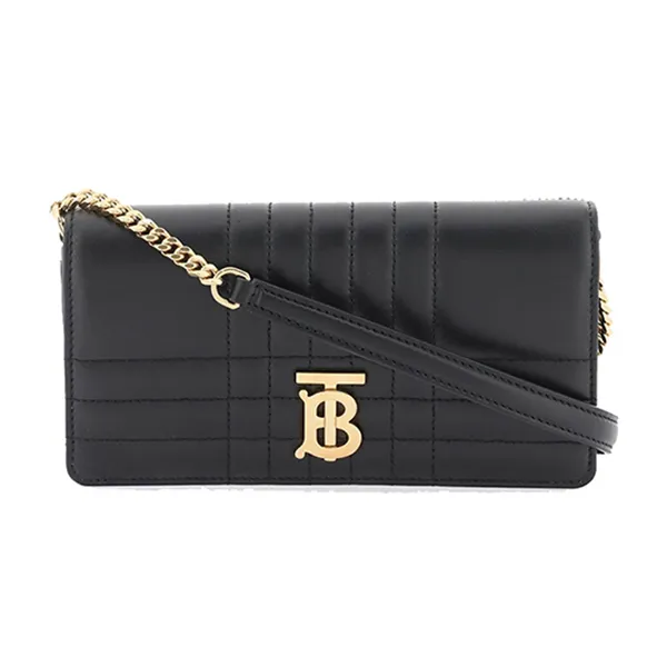 Túi Đeo Chéo Nữ Burberry Quilted Leather Mini Lola Bag 8062338 Black Light Gold Màu Đen - 3