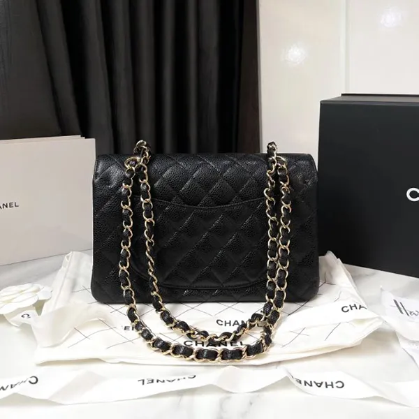 Túi Đeo Chéo Nữ Chanel Grained Calfskin & Gold Tone Metal Small Classic Black A01113 Y01864 C3906 Màu Đen - 5